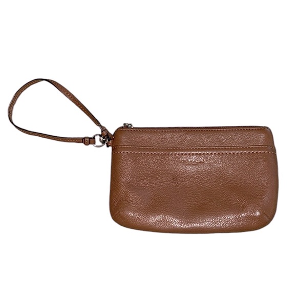 COACH Park Saddle Brown Leather Wristlet Clutch - Picture 16 of 16
